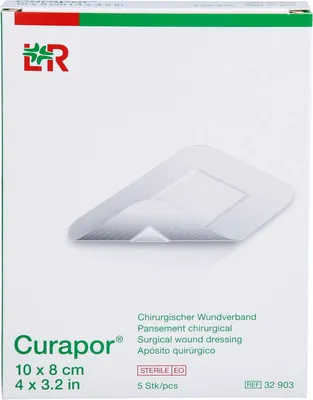 Obrázok produktu pre Curapor obväz na chirurgické rany 8 cm x 10 cm sterilný, 5 náplastí