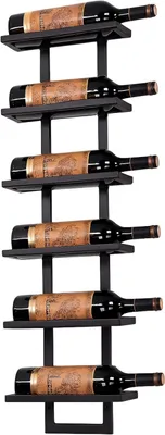 Produktbild von Weinregal Wand, 6 Flaschen, Edelstahl, mattschwarz, für Küche