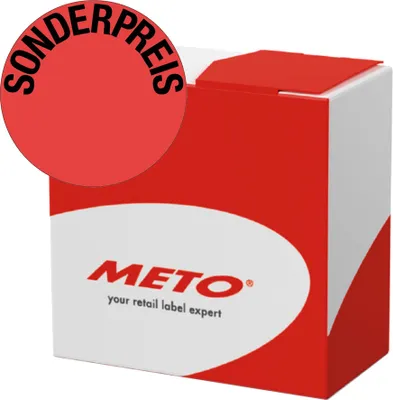 Produktbild von METO Aktionsetiketten "" rot / schwarz 750 Etiketten