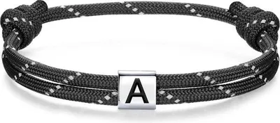 Immagine prodotto di Bracciale da surf in argento 925 con ancora e cordino