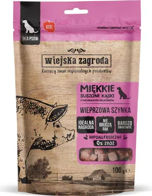 Image de Wiejska Zagroda SOFT BITES Friandises pour chiens au jambon de porc 100g
