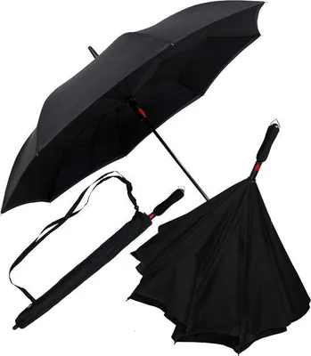 Produktbild von Famanu Automatischer Umkehrschirm - Schwarz-Schwarz
