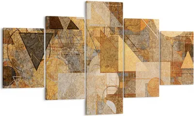 Produktbild von Bild auf Leinwand - Leinwandbild - 5 Teile - Abstraktion Figuren Geometrisch - 125x70cm - Wand Bild - Wanddeko - Wandbilder - Leinwanddruck - Bilder - Wanddekoration - Leinwand bilder - EA125x70-4387