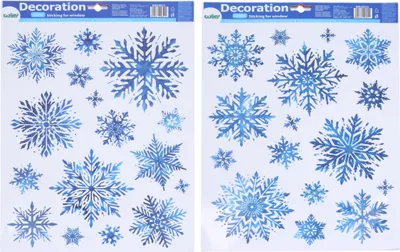 Zdjęcie produktu dla Dekoracja okienna 41x29 cm Śnieżynki CHRISTMAS