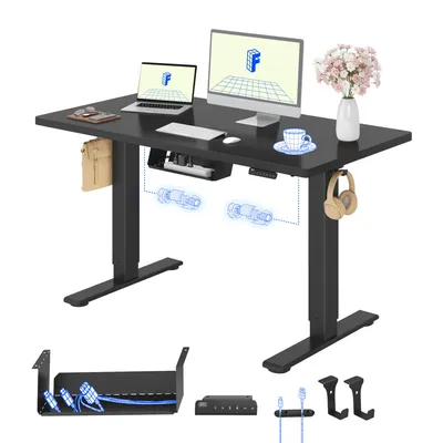 Produktbild von FLEXISPOT E1 Pro Elektrisch Höhenverstellbarer Schreibtisch 120x80cm 25MM EINTEILIGE TISCHPLATTE Doppelmotor 120KG Tragkraft 4 Speicherplätze, Schwarz