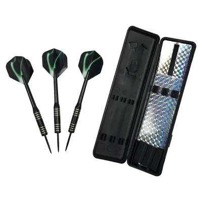 Produktbild von L.A. Sports Deluxe Dart-Set 3 x Steel-Darts 18g Dart-Pfeile mit Metallspitze Kunststoff Box