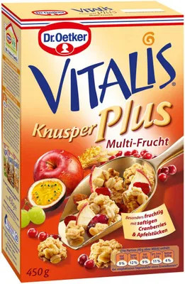 Zdjęcie produktu dla Dr Oetker Vitalis Crunchy Plus Multi-Fruit 450g