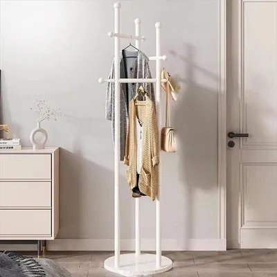 Produktbild von sunwoif Garderobenständer weiß freistehend Stahl 38x169cm extra stabil für schwere Kleidung