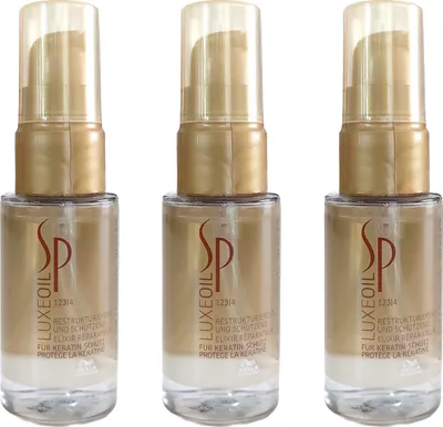Produktbild von Wella Luxe Oil Haaröl mit Argan-, Jojoba- und Mandelöl, restrukturierend und schützend, 3x30 ml