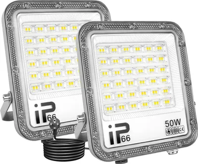 Image de Projecteur à LED, étanche IP66, éclairage écoénergétique, 2x50W, prise EU, blanc naturel (3500-5500K)