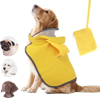 Image de Imperméable pour chien, jaune, réfléchissant