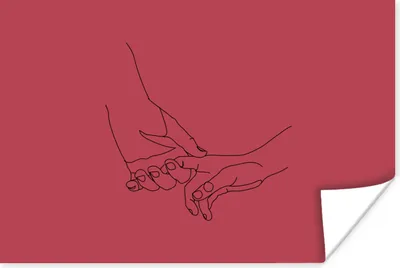 Produktbild von MuchoWow® Poster Minimalismus - Hand - Linienkunst 180x120 cm - Fotoplakat