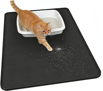 Imagen del producto de Alfombrilla absorbente para arenero, impermeable, de 86 x 56 cm, antideslizante, para usar en el arenero de gatos