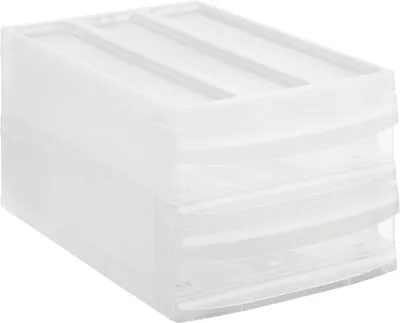 Imagen del producto de Caja organizadora con dos compartimentos, sistema M, Rotho, modelo SYSTEMIX (096096), color natural
