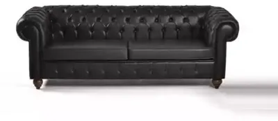Produktbild von Schwarzer Chesterfield Dreisitzer Büroeinrichtung Couch Luxus Sitzer
