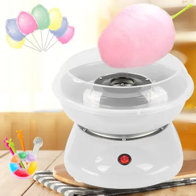 Produktbild von Zuckerwattemaschine Zuhause Zuckerwattegerät mit 10 Stäbchen & Messlöffel Kinder Party Weiß