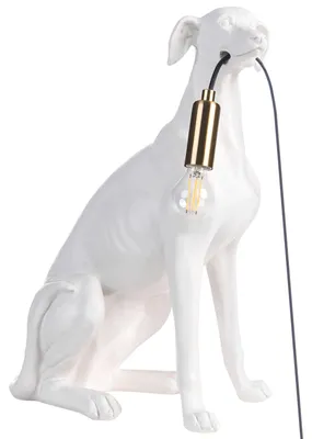 Obrázek produktu pro BELIANI Stolní lampa bílá polyresin zvířecí motiv tvar psa chrta moderní glamour styl noční lampa obývací pokoj ložnice