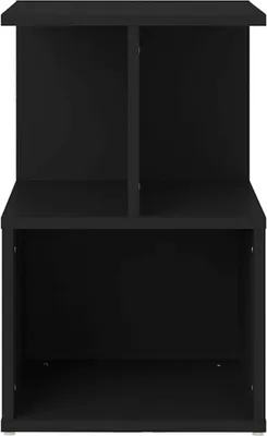 Image de Lot de 2 tables de nuit Noir avec compartiment 35x35x55 cm