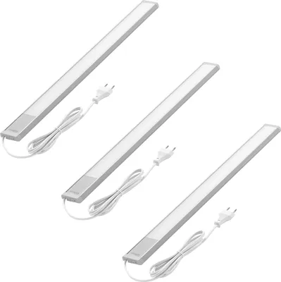 Immagine prodotto di set di 3 Oktaplex LED sottopensile in alluminio piatto con interruttore 57,5 cm 3000K bianco caldo