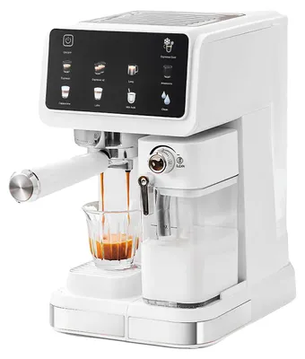Zdjęcie produktu dla Ekspres do kawy espresso, ciśnienie pompy 20 barów, kompaktowa konstrukcja, regulacja temperatury w zakresie 92–96°C, automatyczne spienianie mleka, przeznaczony do przygotowywania kaw specjalnych