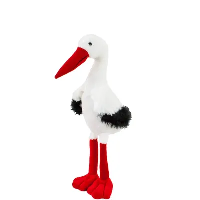 Produktbild von Inware Storch Otto Schlenker-Plüschtier, 55 cm, in Weiß, Schwarz und Rot
