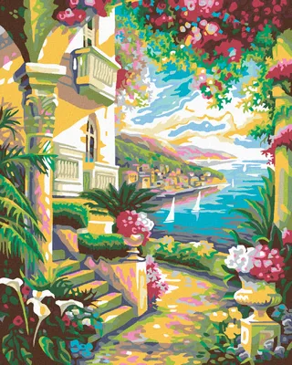 Produktbild von Diamondi - Diamond painting - BLÜHENDES MEER, 40X50 cm, mit Keilrahmen (bereits gespannt)