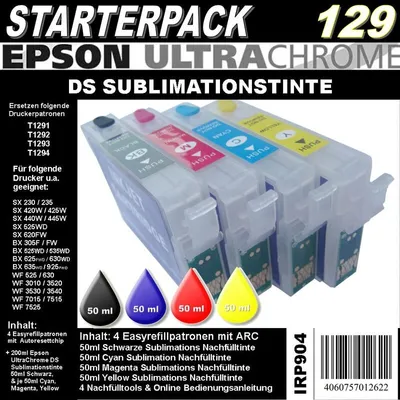 Produktbild von IRP904 für T1291 - T1294 Starterpack mit 4 Patronen + 200ml UltraChrome DS Sublimationstinte
