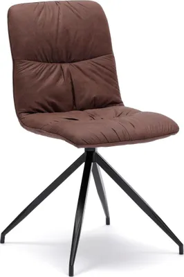 Image de Chaise en tissu microfibre effet velours marron 43x38xh. 86,5 cm 2 pièces