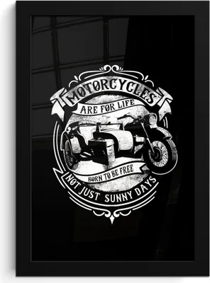 Produktbild von MuchoWow® MuchoWow® Gerahmtes Poster Mancave - Motorrad - Vintage - Zitate 20x30 cm - Poster mit zchwarzem Bilderrahmen - Drucken - Bilder Poster im Rahmen