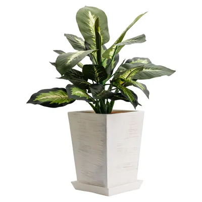 Obrázek produktu pro Podložka pod květináč čtvercová Rozměry (dxšxv): 29,5x29,5x34 cm světle šedá Moderní interiéry Glamour Trapézový tvar