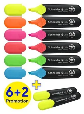 Image de Surligneur Schneider Job couleurs assorties, 6 pcs.