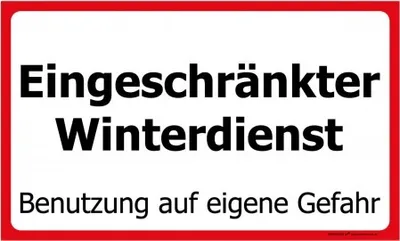 Produktbild von Hinweisschild Winter - Eingeschränkter Winterdienst - 308759 - Gr. 50 x 30 cm