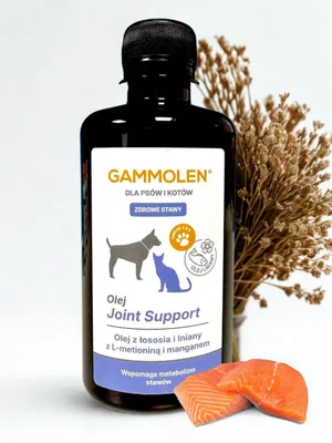 Zdjęcie produktu dla GAMMOLEN OIL JOINT SUPPORT Olej na zdrowe stawy dla psów i kotów 250 ml