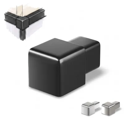 Produktbild von Dalsys Endstück Quadratprofil 12,5mm schwarz Edelstahl gebürstet