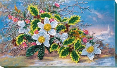 Produktbild von Abris Art Perlenstich Set "Weihnachtsstrauß", bedruckt, 21x37cm