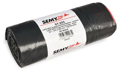 Produktbild von 200x Müllsäcke Zugbandsäcke Kehrichtsäcke 35 L 57 x 60 cm LDPE T60 schwarz