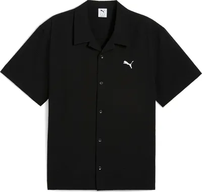 Produktbild von Puma Select Wardrobe Ess Seersucker Relaxed Fit Hemd Schwarz S Herren,Damen Schwarz S
