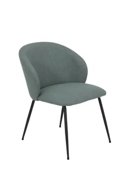 Produktbild von Hela Tische, Esszimmerstuhl Sessel Graz, Bezug Webstoff Salbei, Rundrohr Metall Füße Schwarz, XL Sitzbreite, Rundrücken, 120kg belastbar