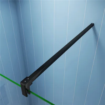 140cm Stabilisator schwarz matt für 6-10mm Duschkabine Duschwand walk in Glaswand
