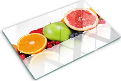 Obrázok produktu pre Sklenená ochranná doska – Kryt varnej dosky – Kryt na indukčnú dosku – 80x52 cm – Rýchle čistenie – Tvrdené sklo – Farebné ovocie
