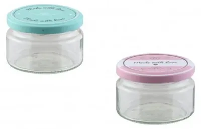 Immagine prodotto di Barattoli in vetro da 250 ml - Set da 6 con coperchio a vite - 6 x 8,5 cm
