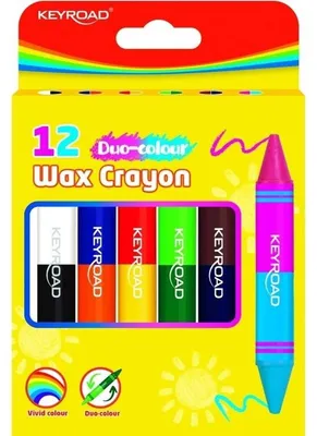 Image de KEYROAD crayons de cire double face 6 pièces = 12 couleurs