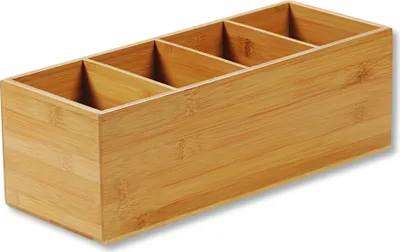 Produktbild von KESPER Besteckkasten Bambus , 70850, 4 Fächer, Maße: 35 x 14 x 12 cm, nachhaltiger Organizer für Küche & Tisch