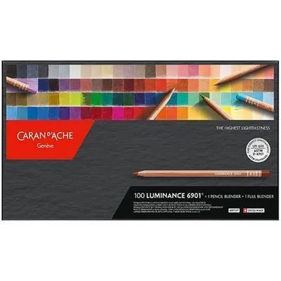 Obrázok produktu pre Umelecké pastelky "Luminance 6901", 100 farieb + 2 blendery, CARAN D'ACHE 6901.800