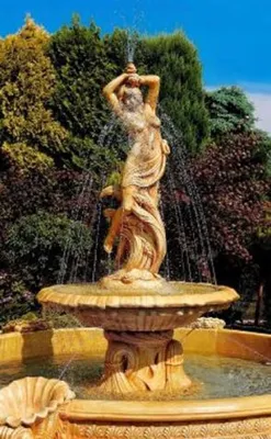 Produktbild von Casa Padrino Jugendstil Springbrunnen Beige Ø 145 x H. 234 cm - Prunkvoller Gartenbrunnen - Gartendeko Brunnen - Barock & Jugendstil Garten Deko Accessoires