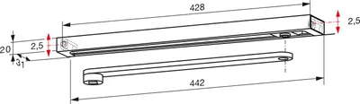 Produktbild von Dorma Gleitschiene G-N i.Contur Design für TS91 / 92 / 93 silberfarbig Normalausf.m.Türhebel - 64010001