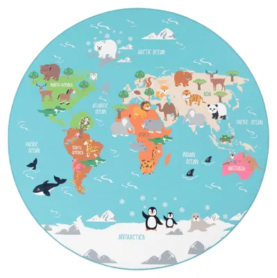 Produktbild von Paco Home Kinderteppich Teppich Rund Kinderzimmer Spielteppich Straßenteppich Modern 200 cm rund