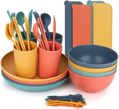 Productafbeelding van 44-delig Campingservies - Ideaal voor Picknick en Camping