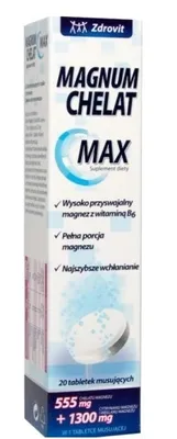 Immagine prodotto di Zdrovit Maximum Magnum Chelate - Integratore alimentare con magnesio chelato per il sistema nervoso e muscolare. Energia per la salute e la vitalità.
