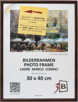 Image de Cadre en bois pour photos 30 x 40 cm, style classique, format portrait, brun foncé